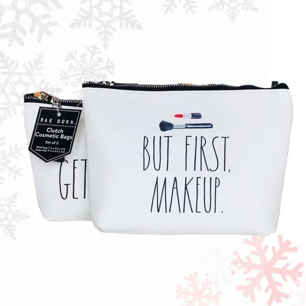 RAE DUNN Cosmetic Bags But First Make Up Get Cute